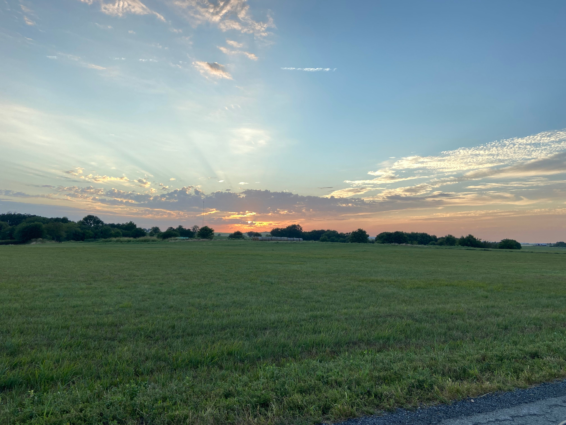 Oklahoma ranch land at sunset